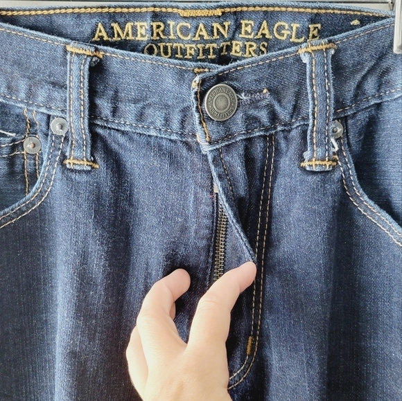Man's American Eagle dark blue skinny jeans size 32"x32" - Picture 3 of 6